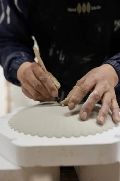 1616 / arita japan TY Palace 160 plate, unglazed grey