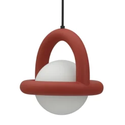 AGO Balloon pendant, dimmable, brick red