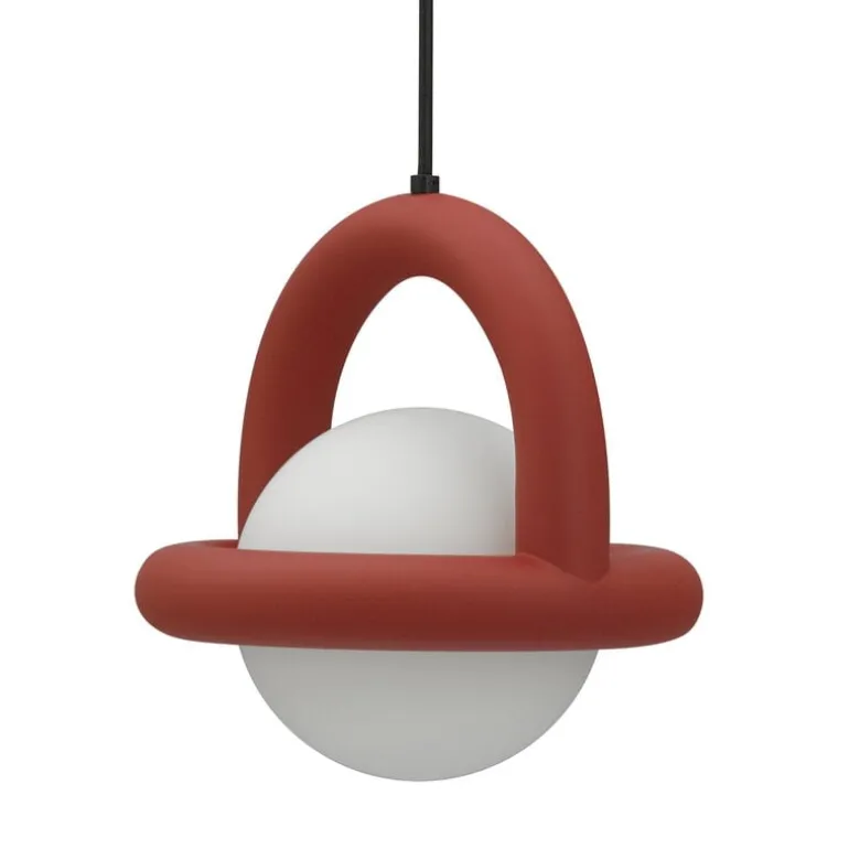 AGO Balloon pendant, dimmable, brick red