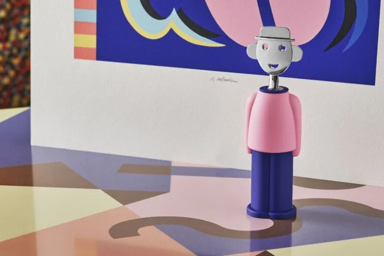 Alessi Alessandro M. corkscrew, pink - blue