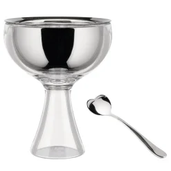 Alessi Big Love ice cream bowl with spoon, mirror polished  stainless steel