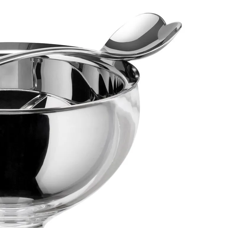 Alessi Big Love ice cream bowl with spoon, mirror polished stainless steel