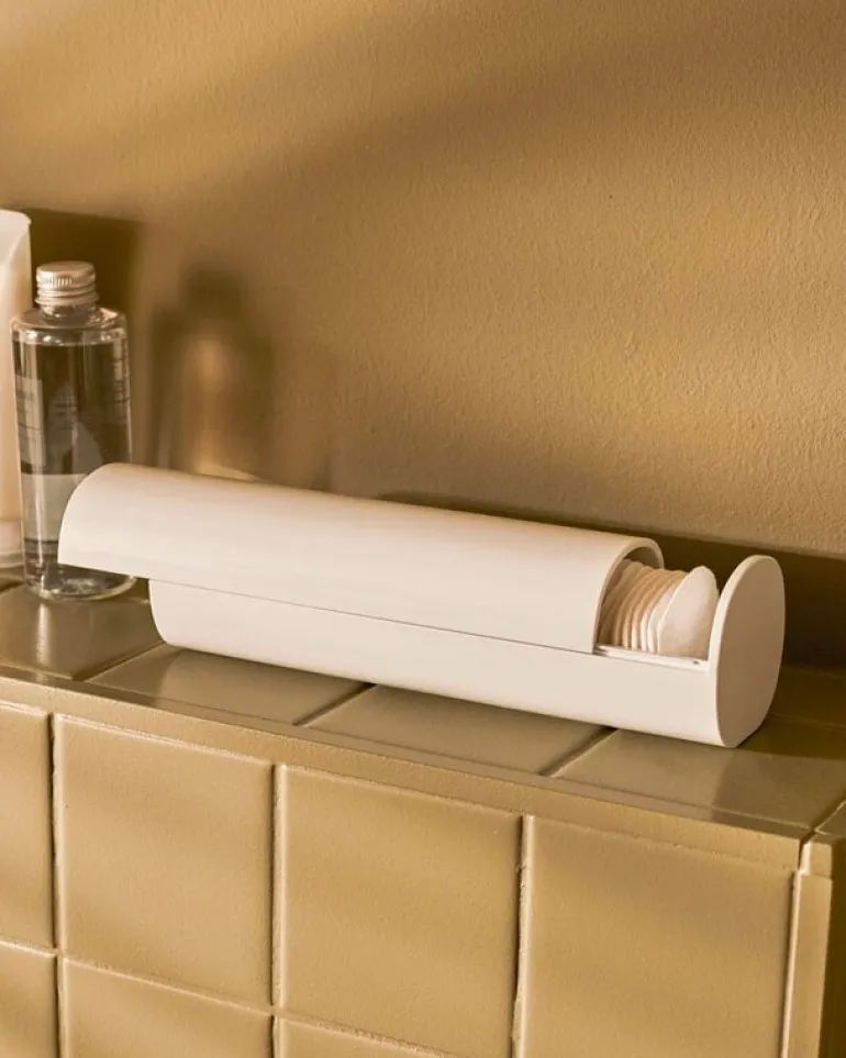 Alessi Birillo cotton pad dispenser, white