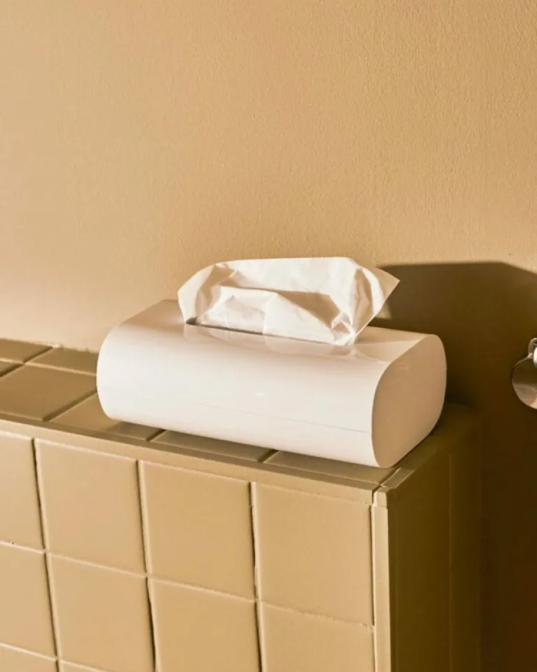 Alessi Birillo tissue box, 8 cm, white