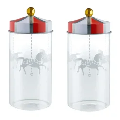 Alessi Circus glass jar, 2 pcs