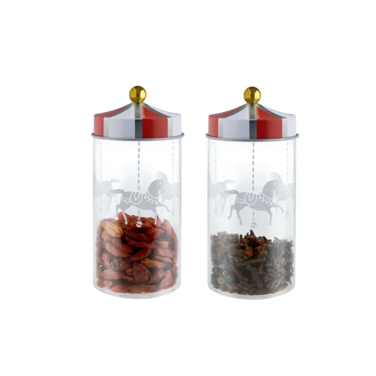 Alessi Circus glass jar, 2 pcs