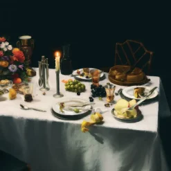 Alessi Conversational Objects candlestick, stainless steel