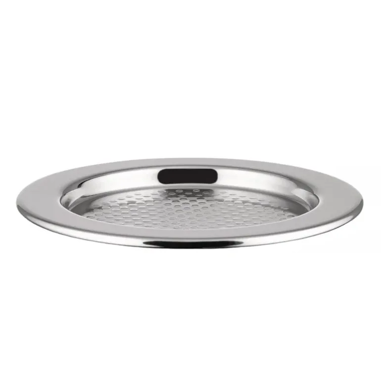Alessi Glass coaster, stainless steel