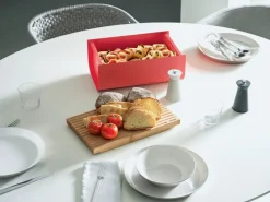 Alessi Mattina breadbox, red