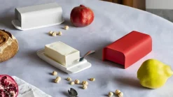 Alessi Mattina butter dish, red