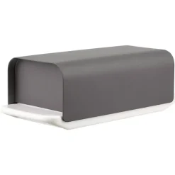 Alessi Mattina butter dish, dark grey