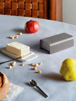 Alessi Mattina butter dish, dark grey