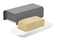 Alessi Mattina butter dish, dark grey