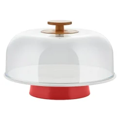 Alessi Mattina cake stand, red