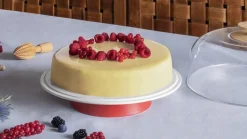 Alessi Mattina cake stand, red