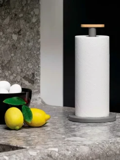 Alessi Mattina kitchen roll holder, dark grey