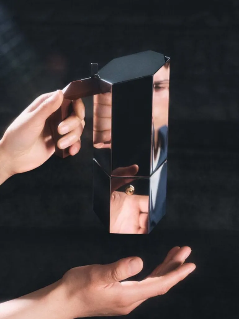 Alessi Menhir espresso coffee maker, 6 cups, stainless steel