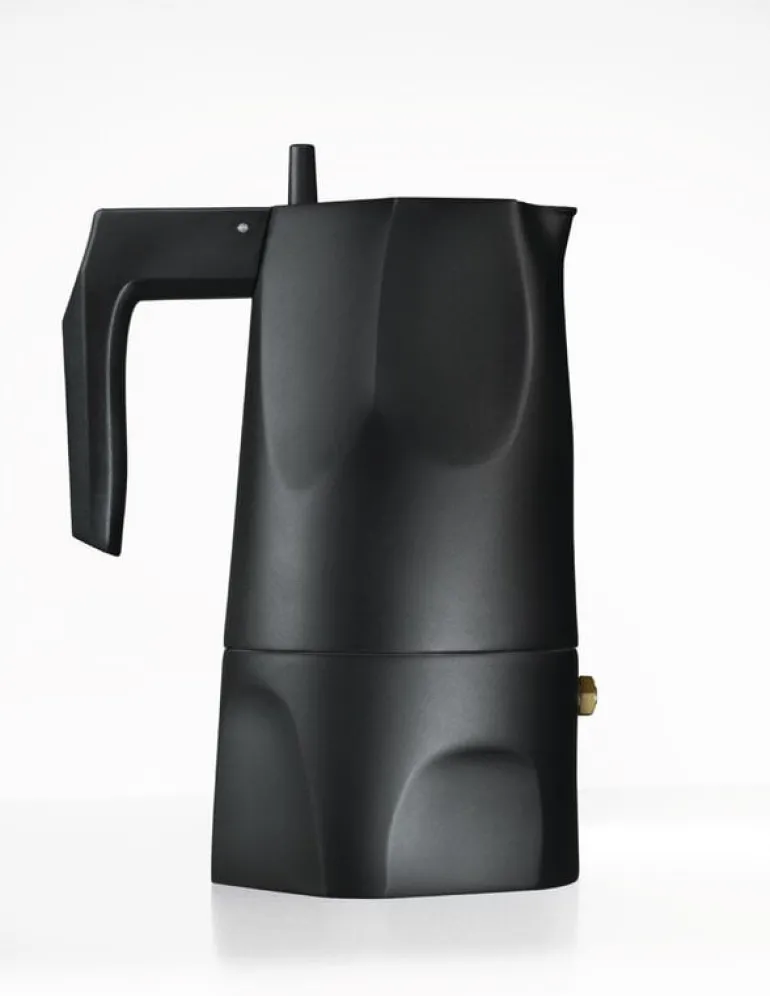 Alessi Ossidiana espresso maker, 3 cups, black