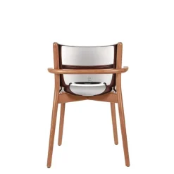 Alessi Poêle arm chair, brown beech - mirror polished steel