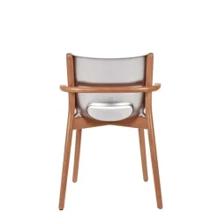 Alessi Poêle arm chair, brown beech - mirror polished steel