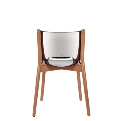Alessi Poêle chair, brown beech - mirror polished steel
