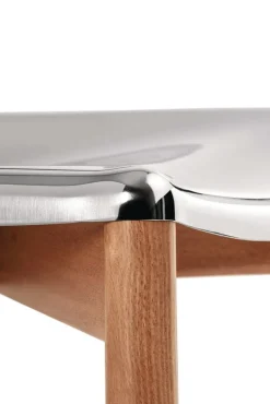 Alessi Poêle chair, brown beech - mirror polished steel