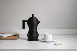 Alessi Pulcina espresso coffee maker, 3 cups, black