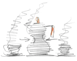 Alessi Pulcina induction espresso coffee maker, 6 cups, aluminium - red