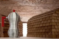 Alessi Pulcina induction espresso coffee maker, 6 cups, aluminium - red