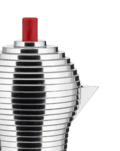 Alessi Pulcina induction espresso coffee maker, 3 cups, aluminium - red