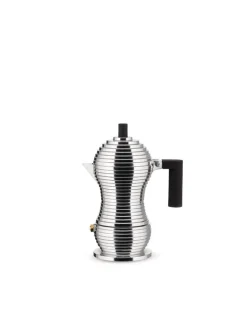 Alessi Pulcina induction espresso coffee maker, 6 cups, aluminium - black