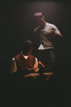 Alessi Tsumiki portable table lamp, red orange