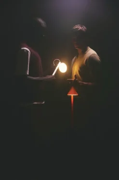 Alessi Tsumiki portable table lamp, red orange