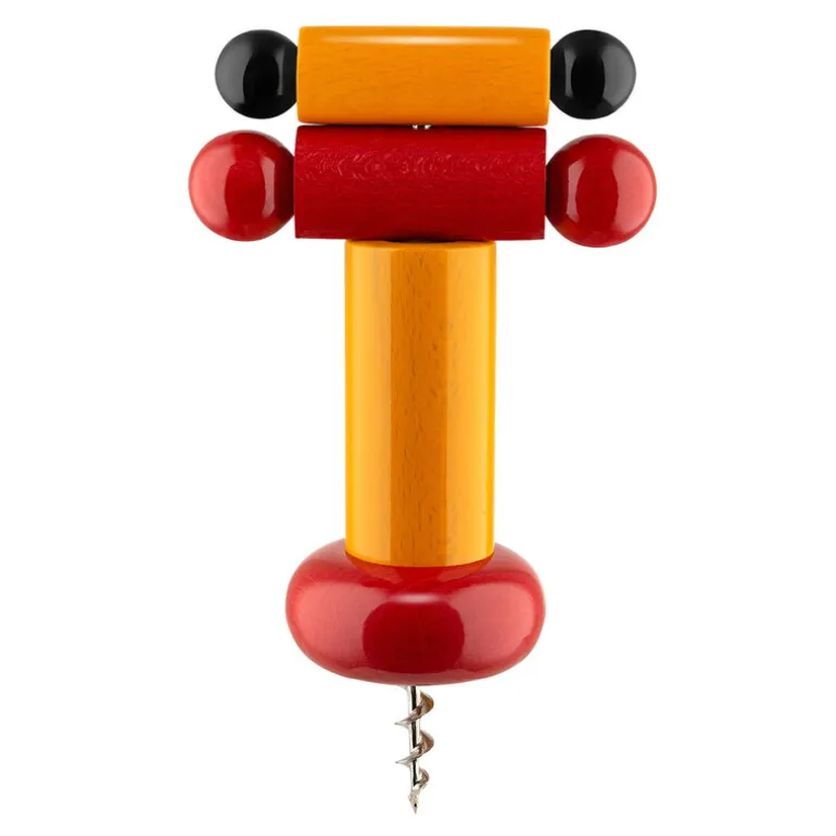 Alessi Twergi ES17 corkscrew, yellow - red - black