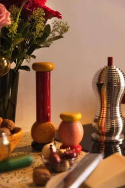 Alessi Twergi ES18 grinder, pink - yellow - red