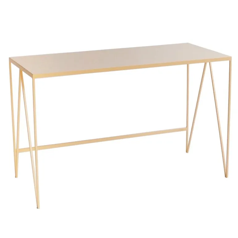 &New Study desk, linoleum, butternut