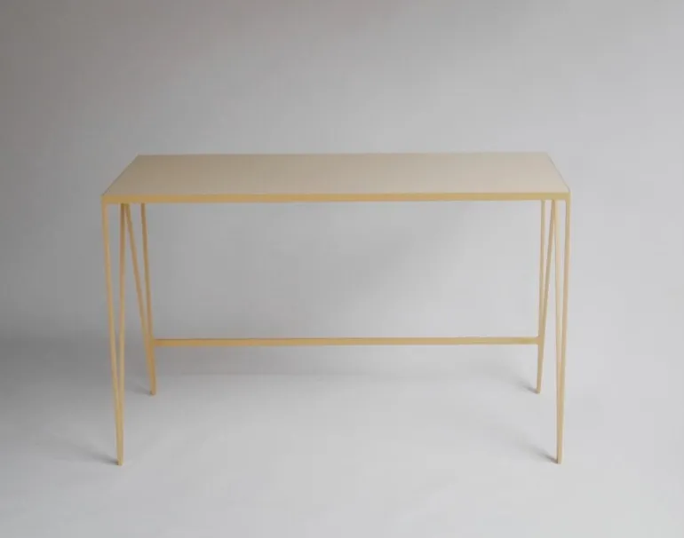 &New Study desk, linoleum, butternut