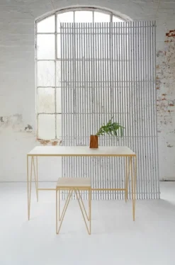 &New Study desk, linoleum, butternut