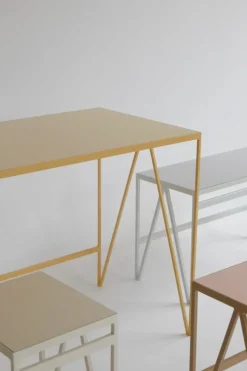 &New Study desk, linoleum, butternut