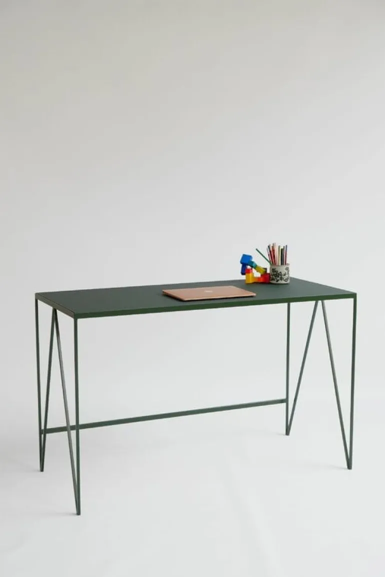 &New Study desk, linoleum, deep green