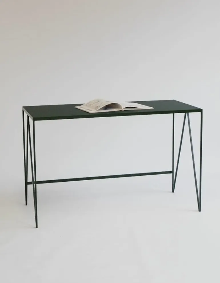 &New Study desk, linoleum, deep green
