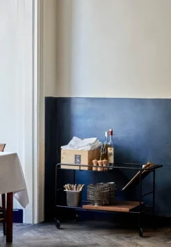 &Tradition Alima NDS1 trolley, matt black - lacquered oak