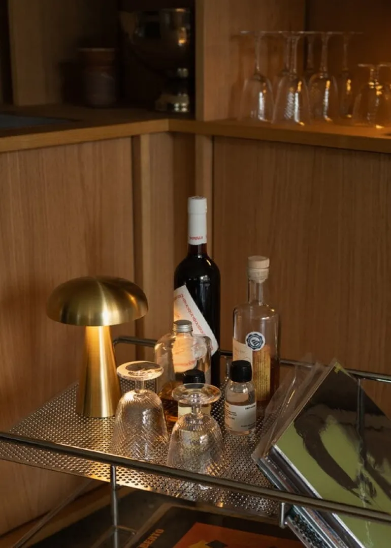 &Tradition Alima NDS1 trolley, chrome - lacquered walnut