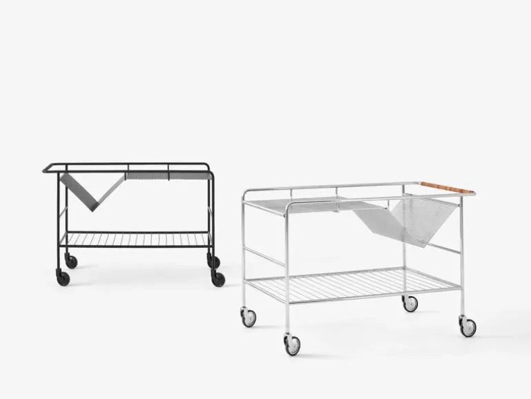 &Tradition Alima NDS1 trolley, chrome - lacquered walnut