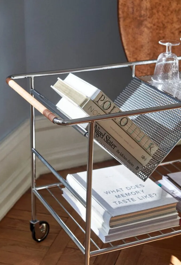 &Tradition Alima NDS1 trolley, chrome - lacquered walnut