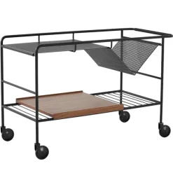 &Tradition Alima NDS1 trolley, matt black - lacquered walnut