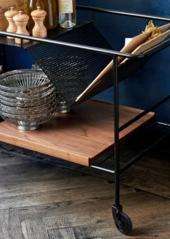 &Tradition Alima NDS1 trolley, matt black - lacquered walnut