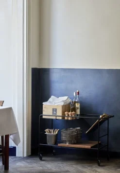 &Tradition Alima NDS1 trolley, matt black - lacquered walnut