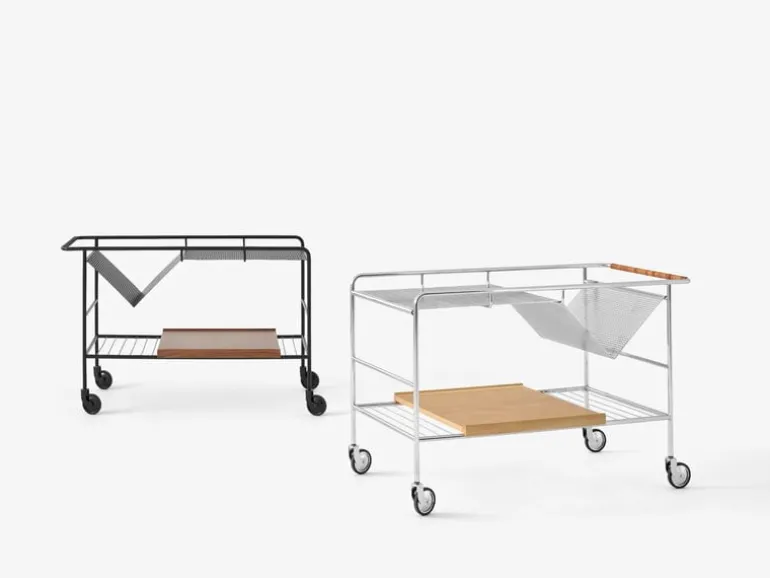 &Tradition Alima NDS1 trolley, matt black - lacquered walnut