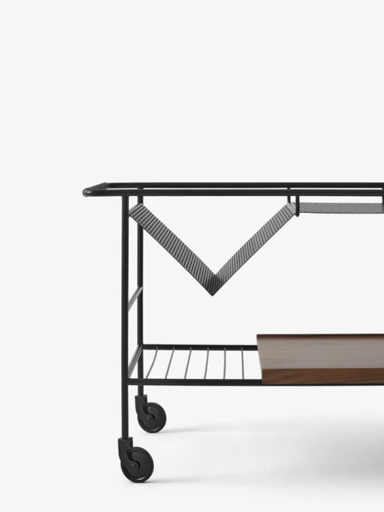&Tradition Alima NDS1 trolley, matt black - lacquered walnut